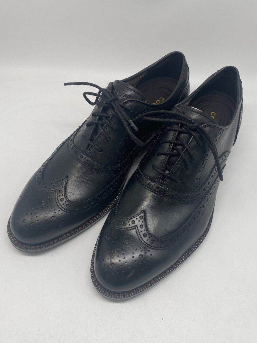 COLE HAANGRAND 360 BLACK LEATHER OXFORD SHOES US MEN SIZE 8.5D